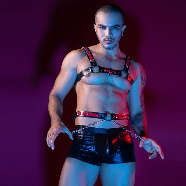 Leather Harness with Chain - Bold and Sexy Fetish Wear - Image 6