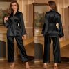 Luxury Solid Color Full-Length Pantsuit Robe Two-Piece Set - Image 16