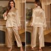 Luxury Solid Color Full-Length Pantsuit Robe Two-Piece Set - Image 7