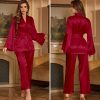Luxury Solid Color Full-Length Pantsuit Robe Two-Piece Set - Image 13