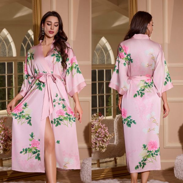 Plus Size 7/8 Sleeve Themed Robe - Image 4