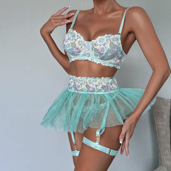 Lace Floral Poncho Lingerie Set - Image 8